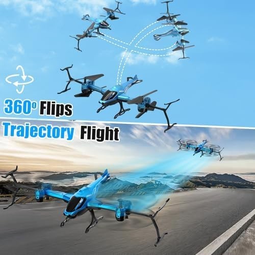 HD Camera RC Helicopter Drone with Obstacle Avoidance & 360° Flips for Kids