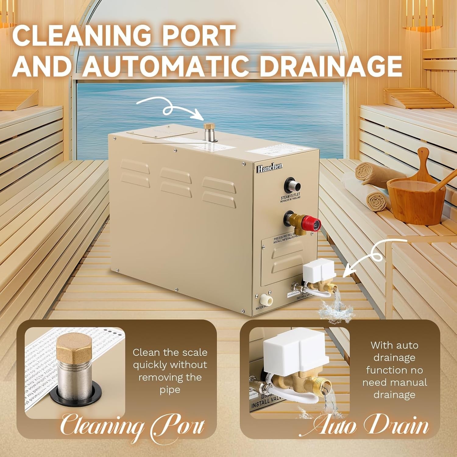 9KW Steam Generator Shower Sauna Spa Home Steam Bath Temp Control 7.5m³ 380V