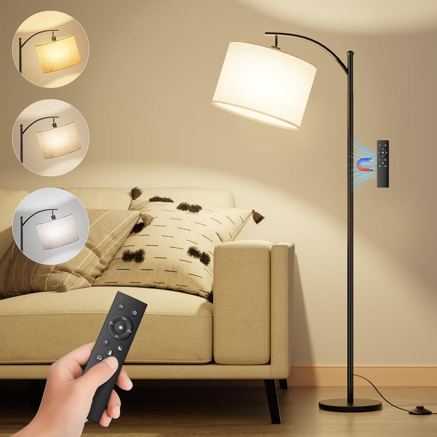 Arc Floor Lamp Remote Control Dimmable Reading Light Modern Standing Lamp