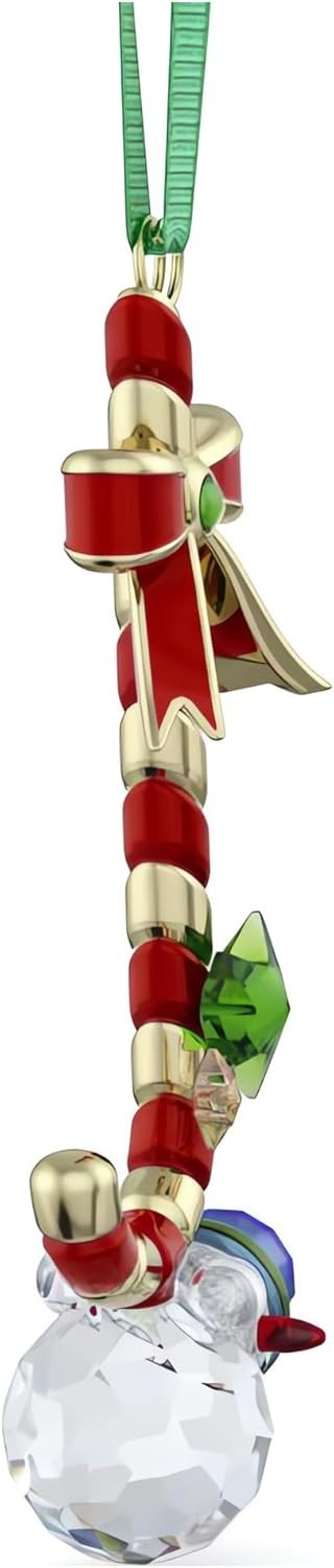 Crystal Candy Cane Ornament • Festive Red & Green Detail • Luxury Decor