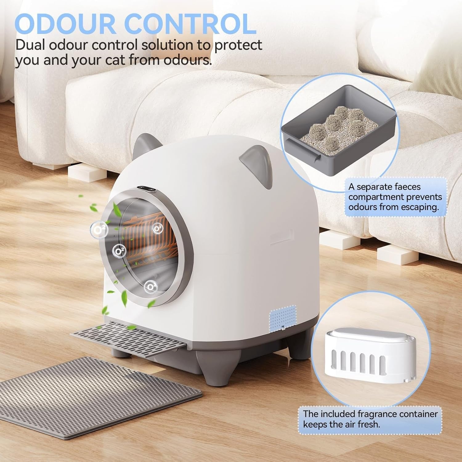 Automatic Self Cleaning Cat Litter Tray 90L Smart App Odour Control XXL