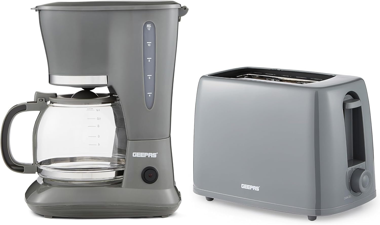 Filter Coffee Maker & 2-Slice Toaster Set | Large 1.5L Brewer | 650W Toaster