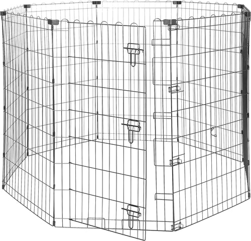 Extra Tall Dog Playpen with Door 107cm High Heavy Duty Metal Fence Indoor Outdoo