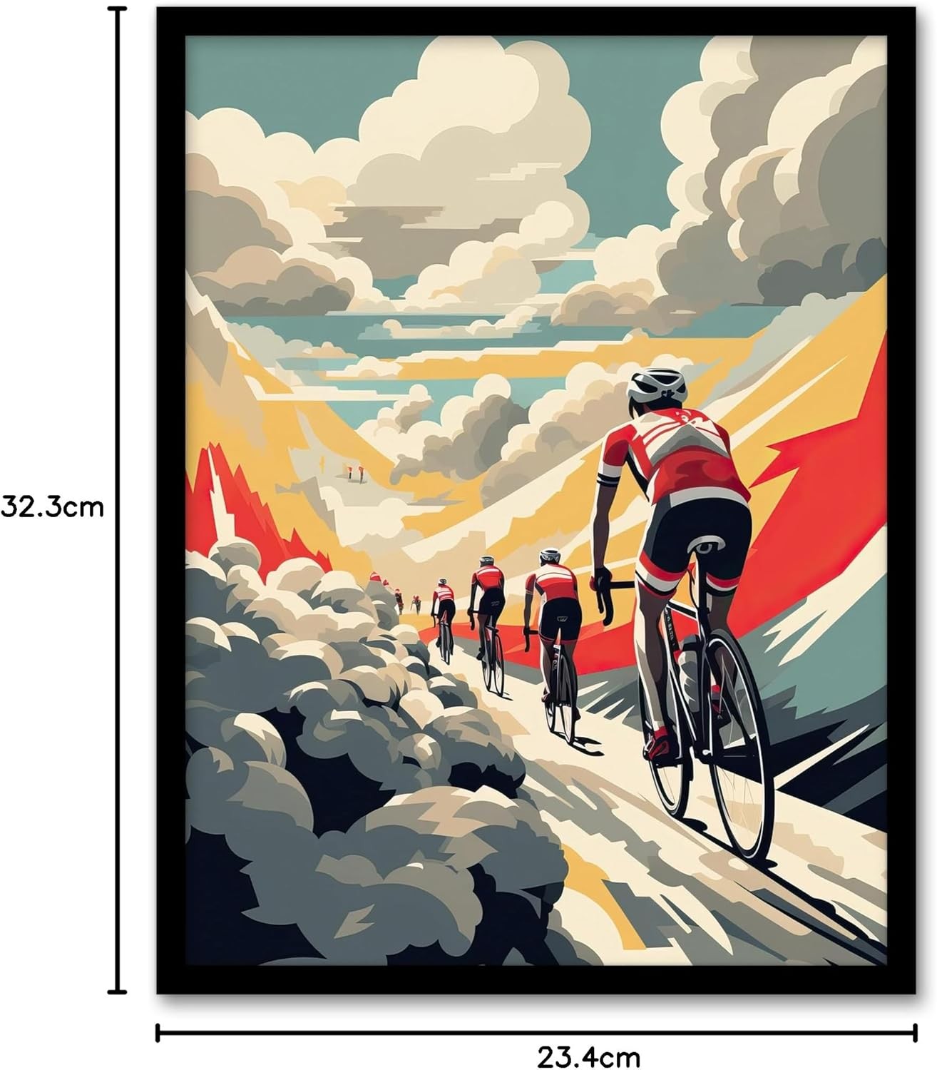 Cycling Wall Art Framed A4 Paris Roubaix Road Race Print
