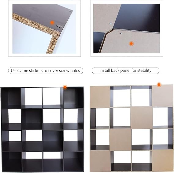 16 Cube Bookcase Storage Unit Shelving Display Cabinet for Living Room Office