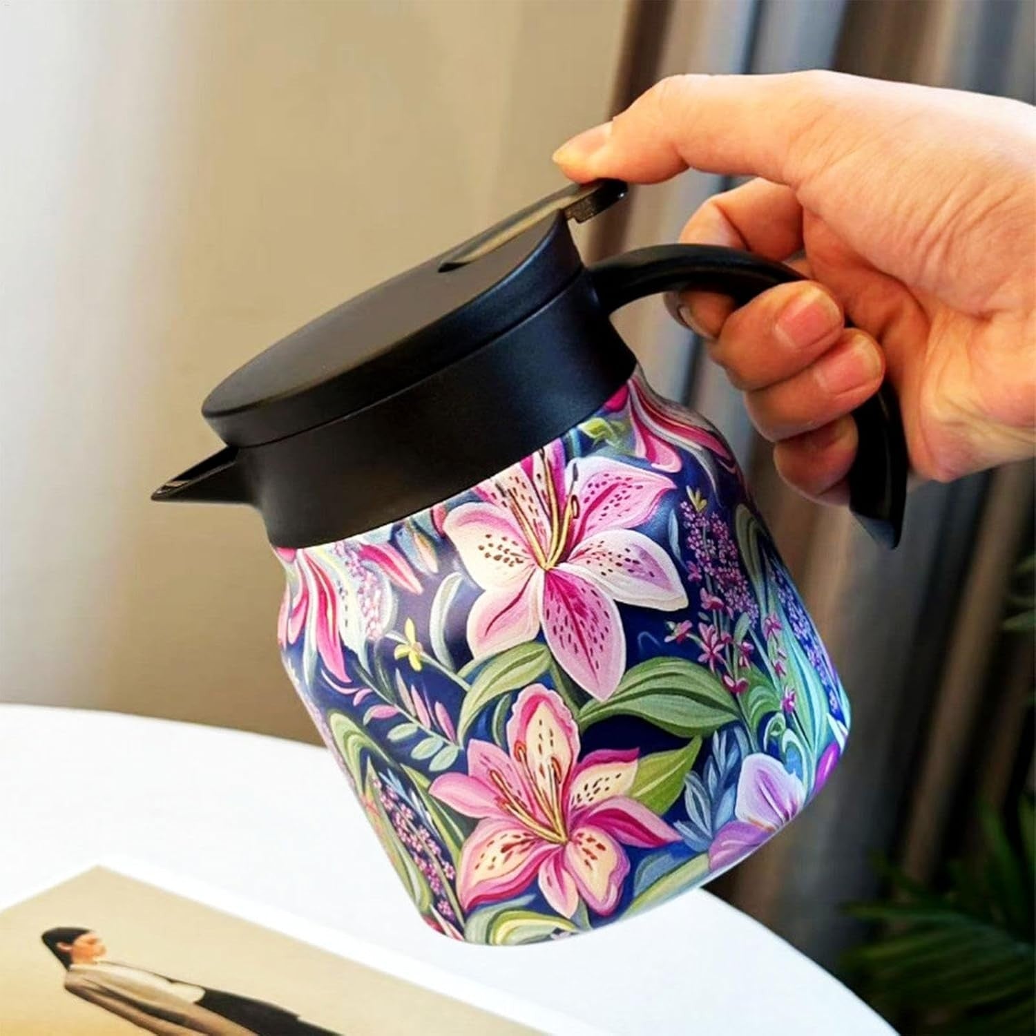800ml Thermal Teapot Insulated Stainless Steel Tea Pot with Filter