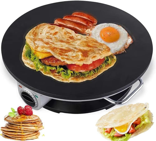 1200W Electric Crepe Maker – 12in Non-Stick Pancake, Tortilla & Omelette Machine