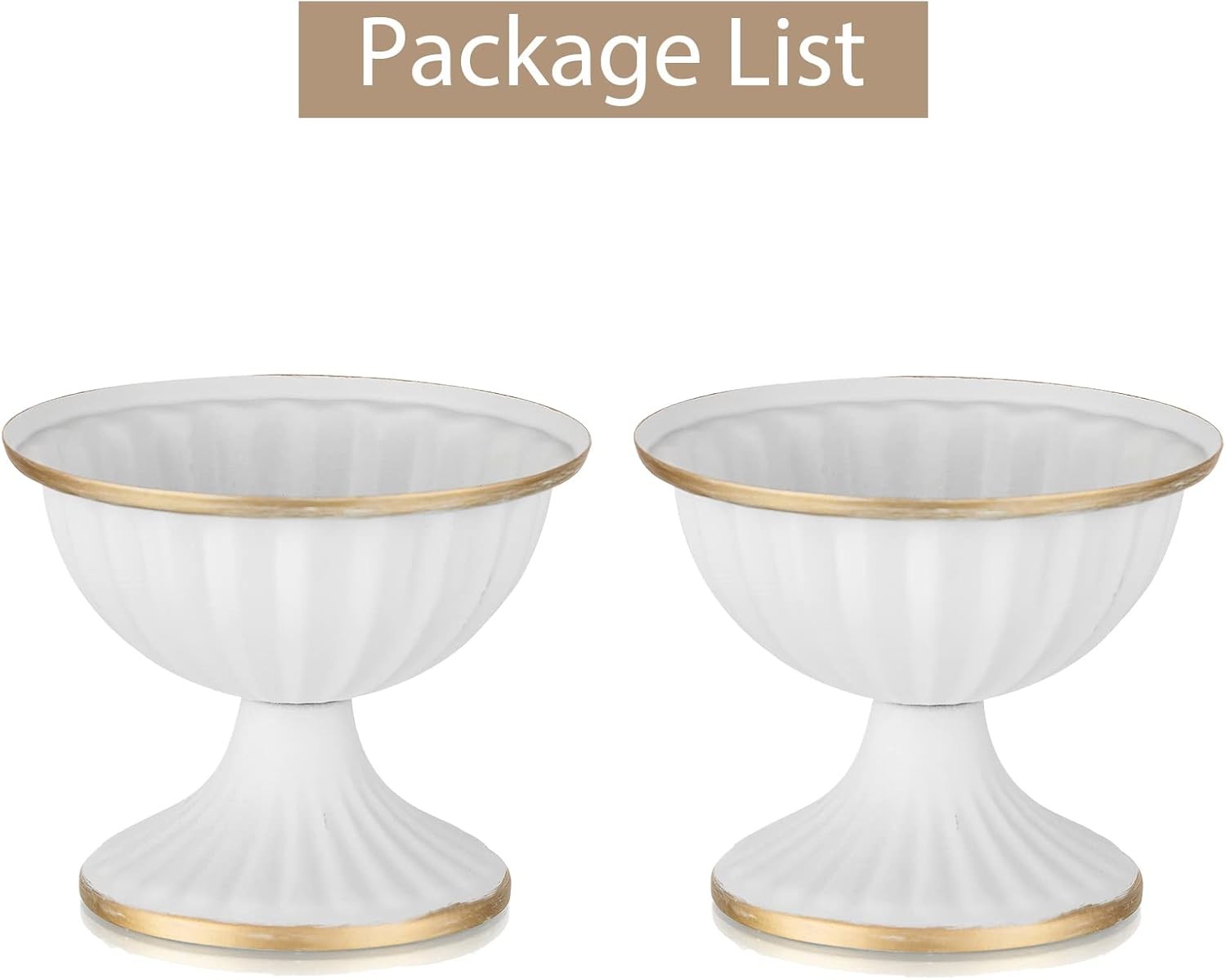 White Metal Flower Vase Set 10pcs Table Centrepiece Wedding Home Decor