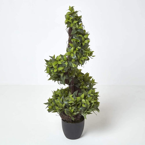 4ft Artificial Bay Leaf Tree in Weighted Pot Faux Green Indoor Home Decoration.