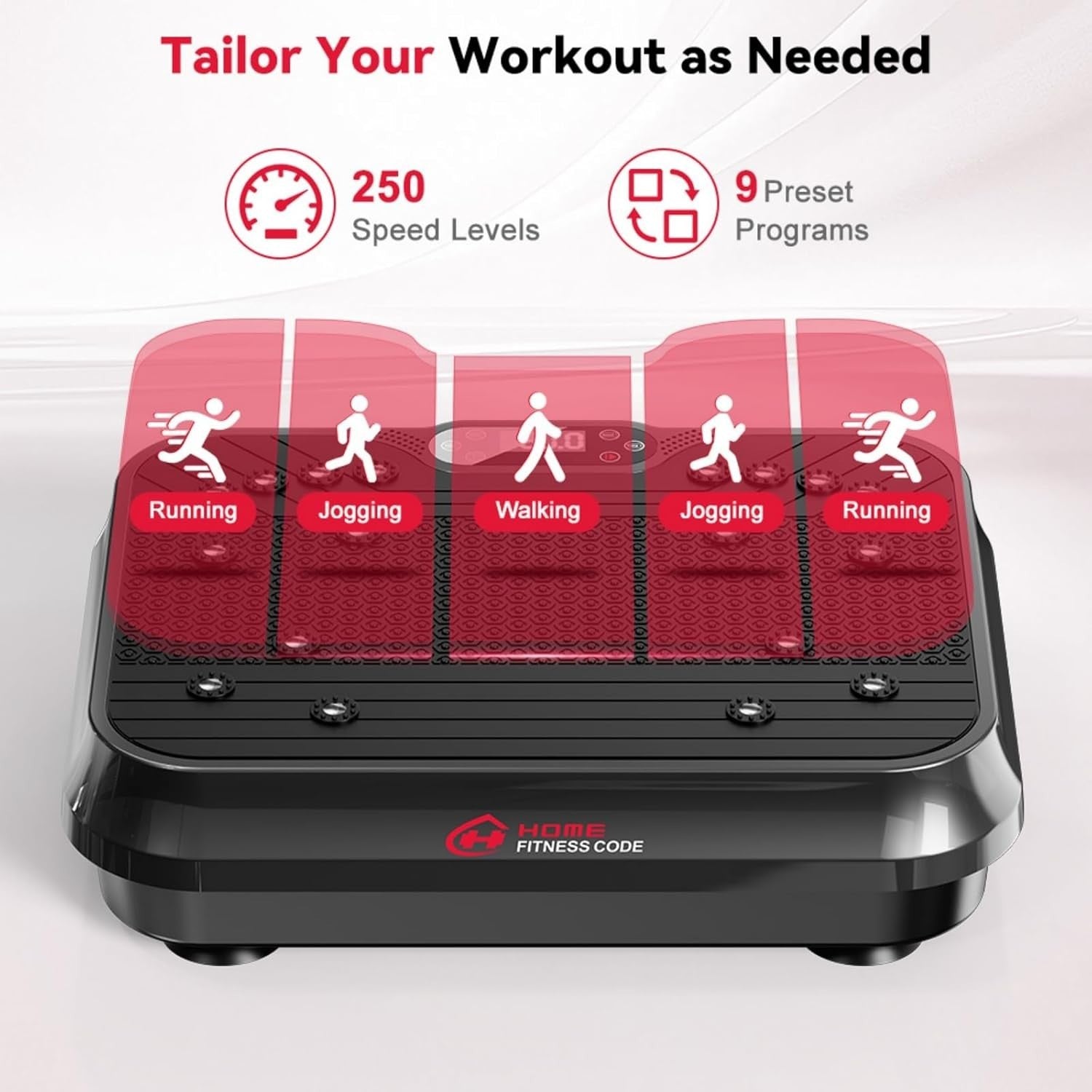 Dual Motor Vibration Plate 250 Speeds Bluetooth Home Workout