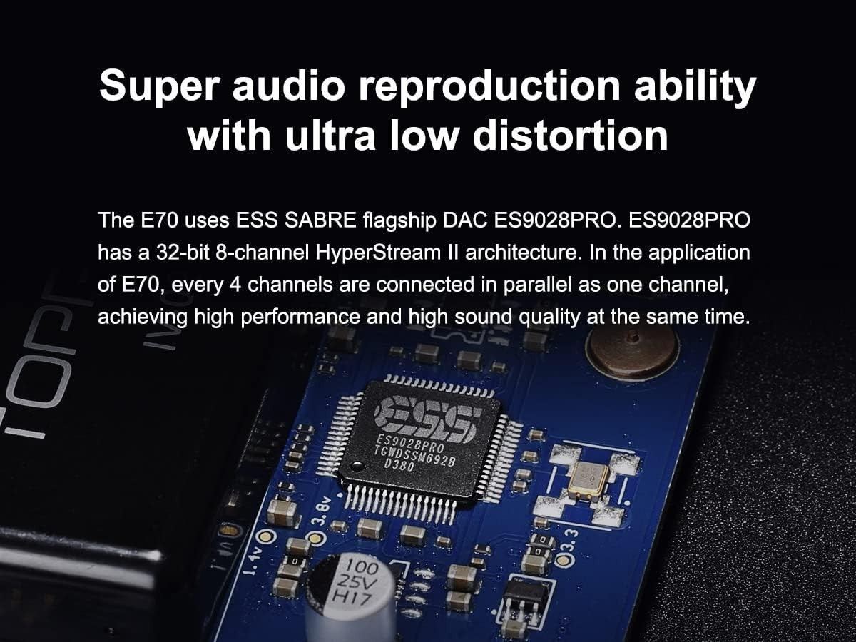 E70 Black DSD512 ES9028PRO Bluetooth 5.1 DAC LDAC XLR RCA Output
