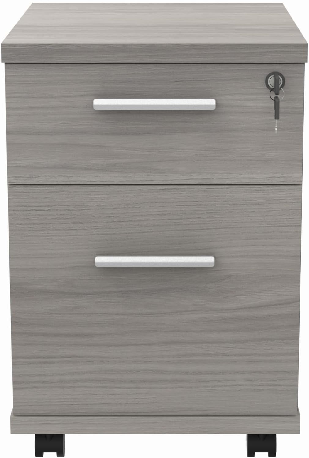 Lockable 2 Drawer Mobile Filing Cabinet Pedestal Office Storage Grey Heavy Duty
