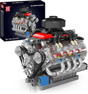 Motorised V8 Engine Model Kit 487PCS STEM Build Toy Car Mechanics Set