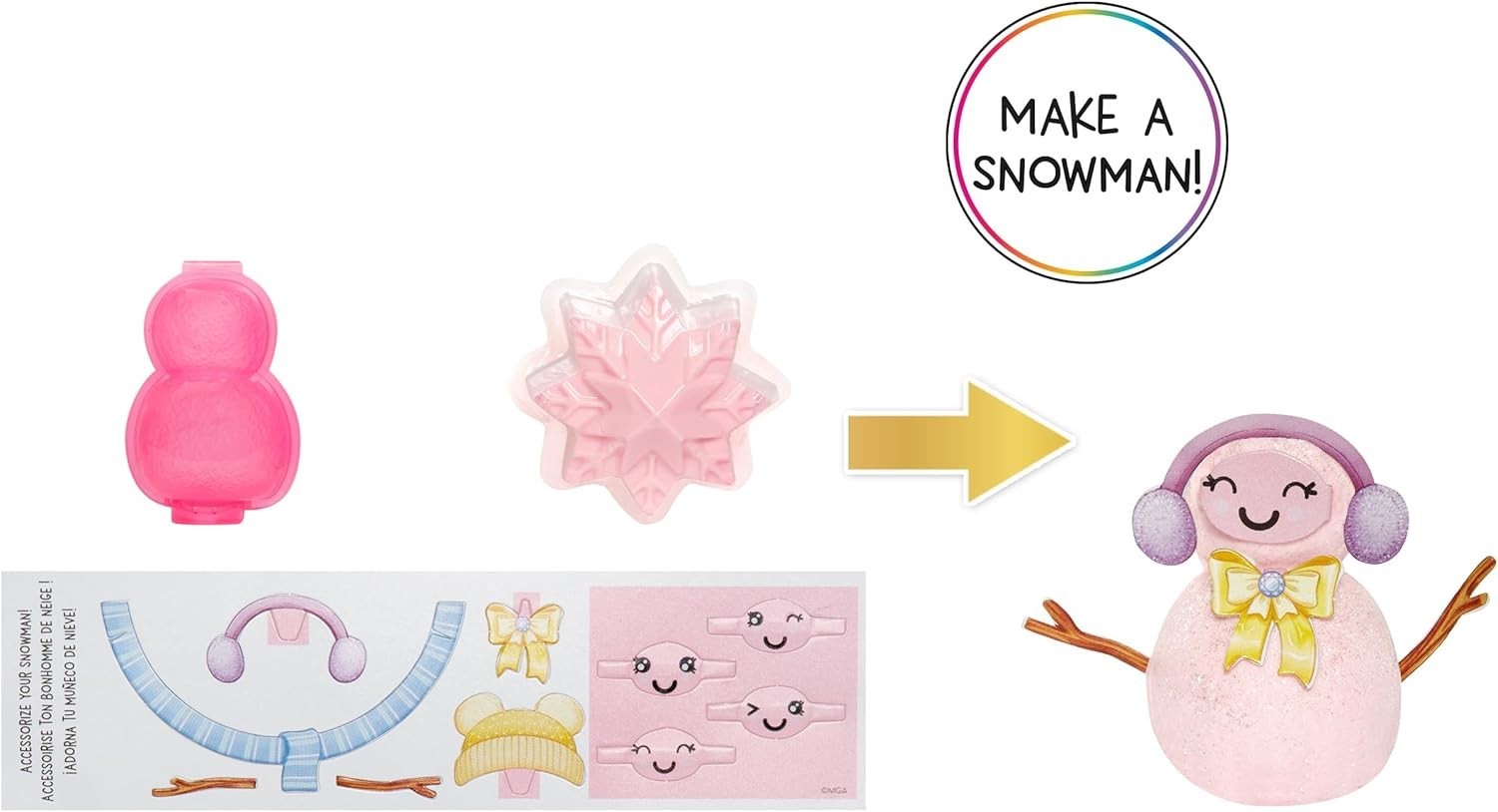 Winter Fashion Doll Pink 11in Magic Snow Outfit Snowman Set