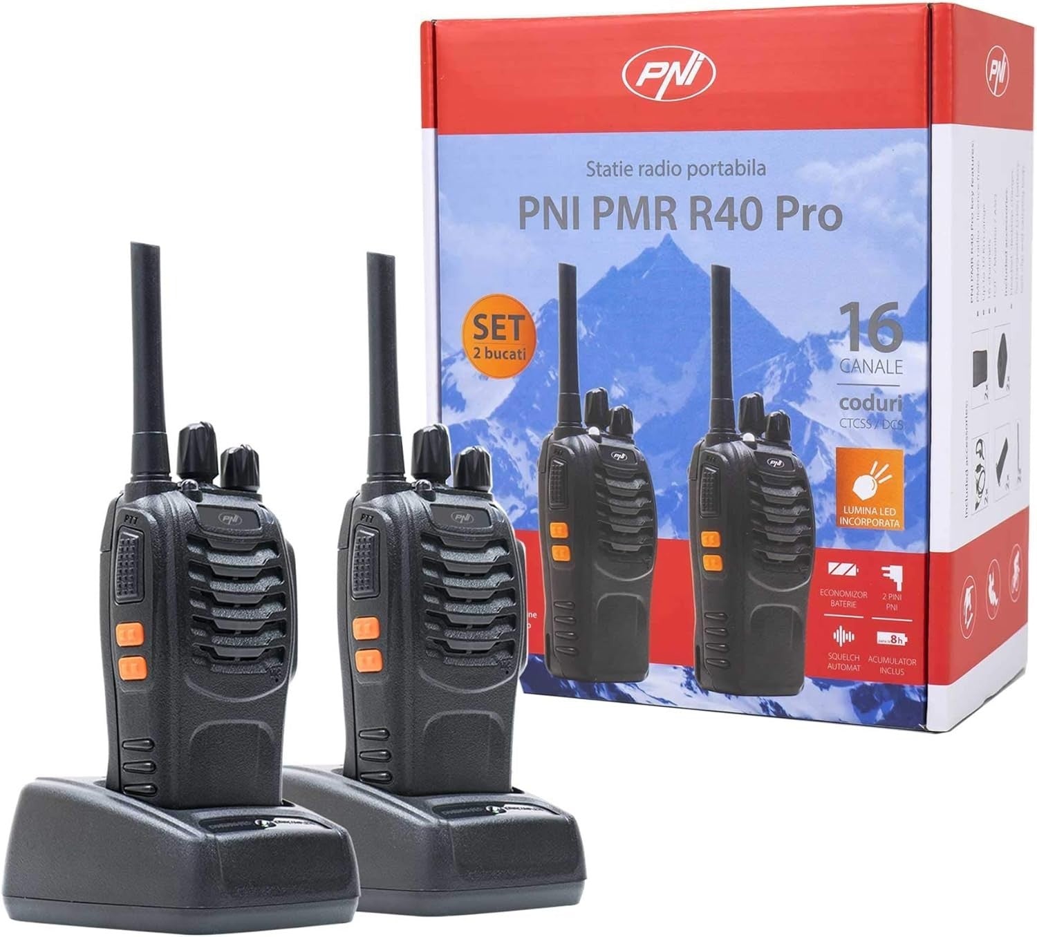 PMR446 Walkie Talkies 10 Pack Long Range 2 Way Radio w Headsets
