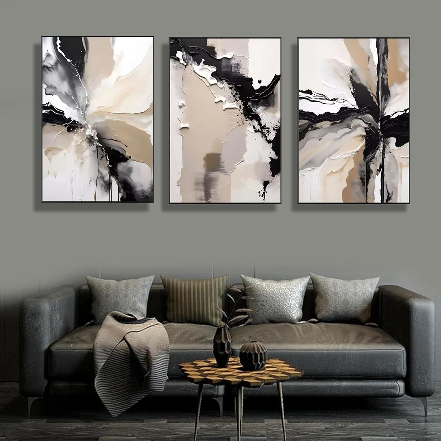 3pcs Nordic Abstract Canvas Wall Art 40x60cm Unframed