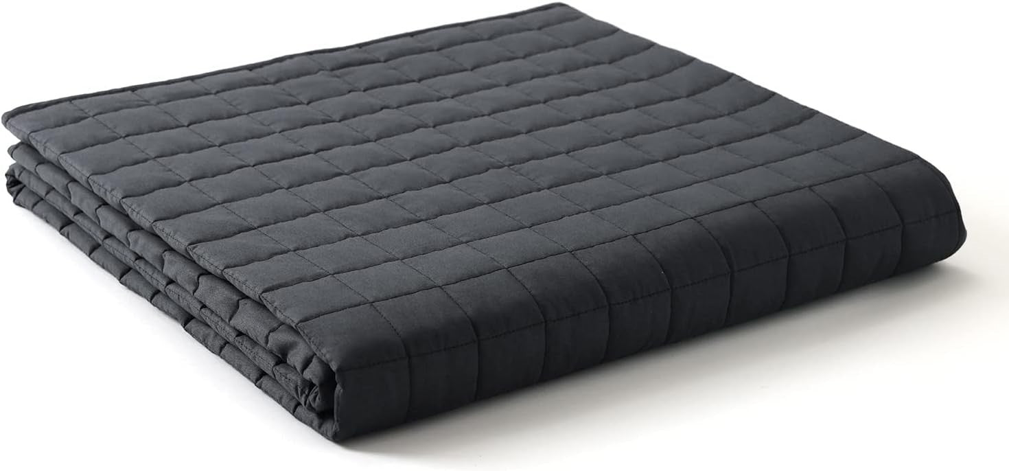 Dark Grey Weighted Blanket 11kg 203x220cm Cotton with Duvet Cover