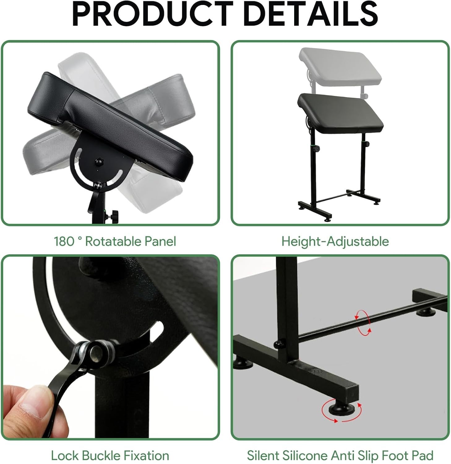 Tattoo Arm Rest Stand Adjustable Height Padded Support with Wide Stable Base