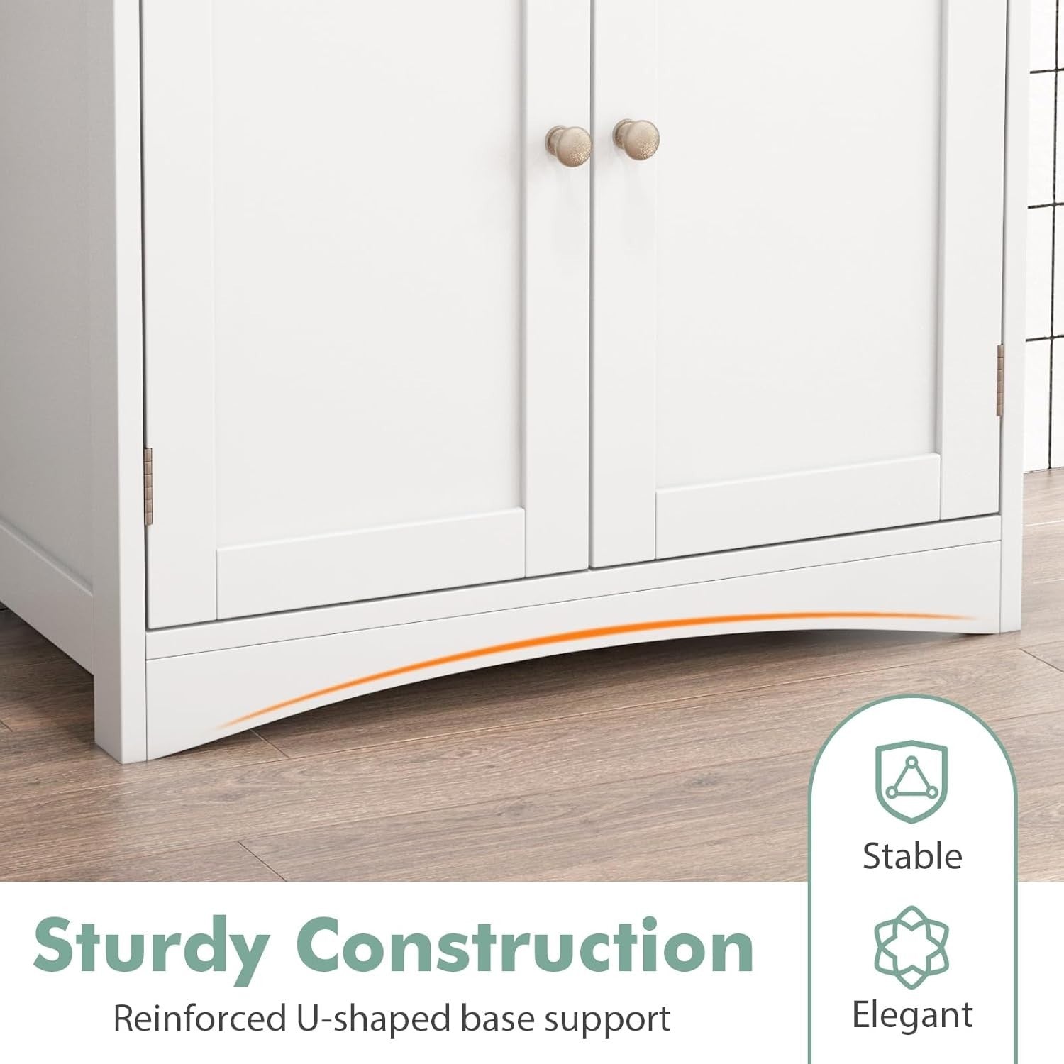 Under Sink Bathroom Cabinet Storage Unit 2 Door Cupboard 60x30x60cm White
