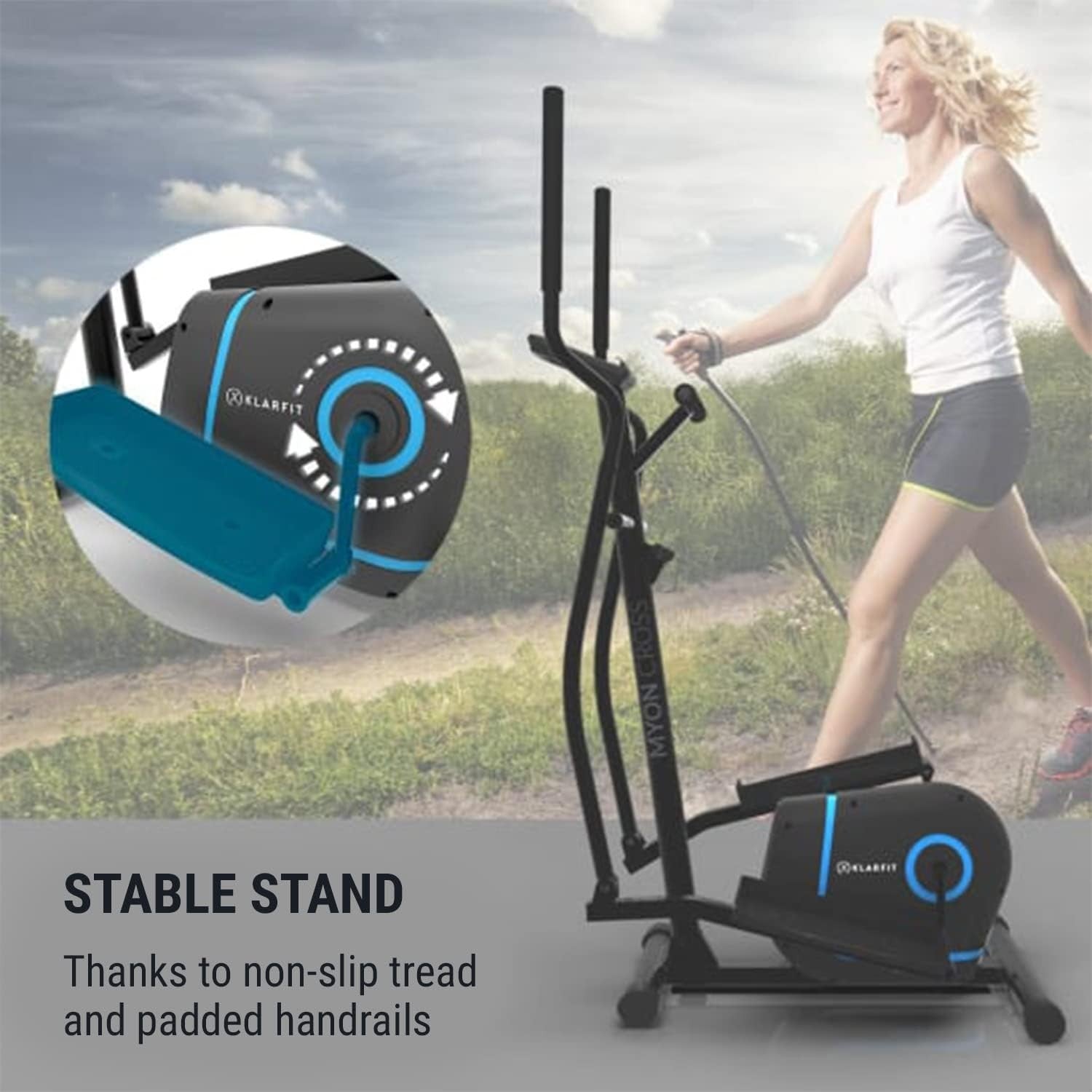 Elliptical Cross Trainer Home Workout Machine w/ LCD Display & 12KG Flywheel