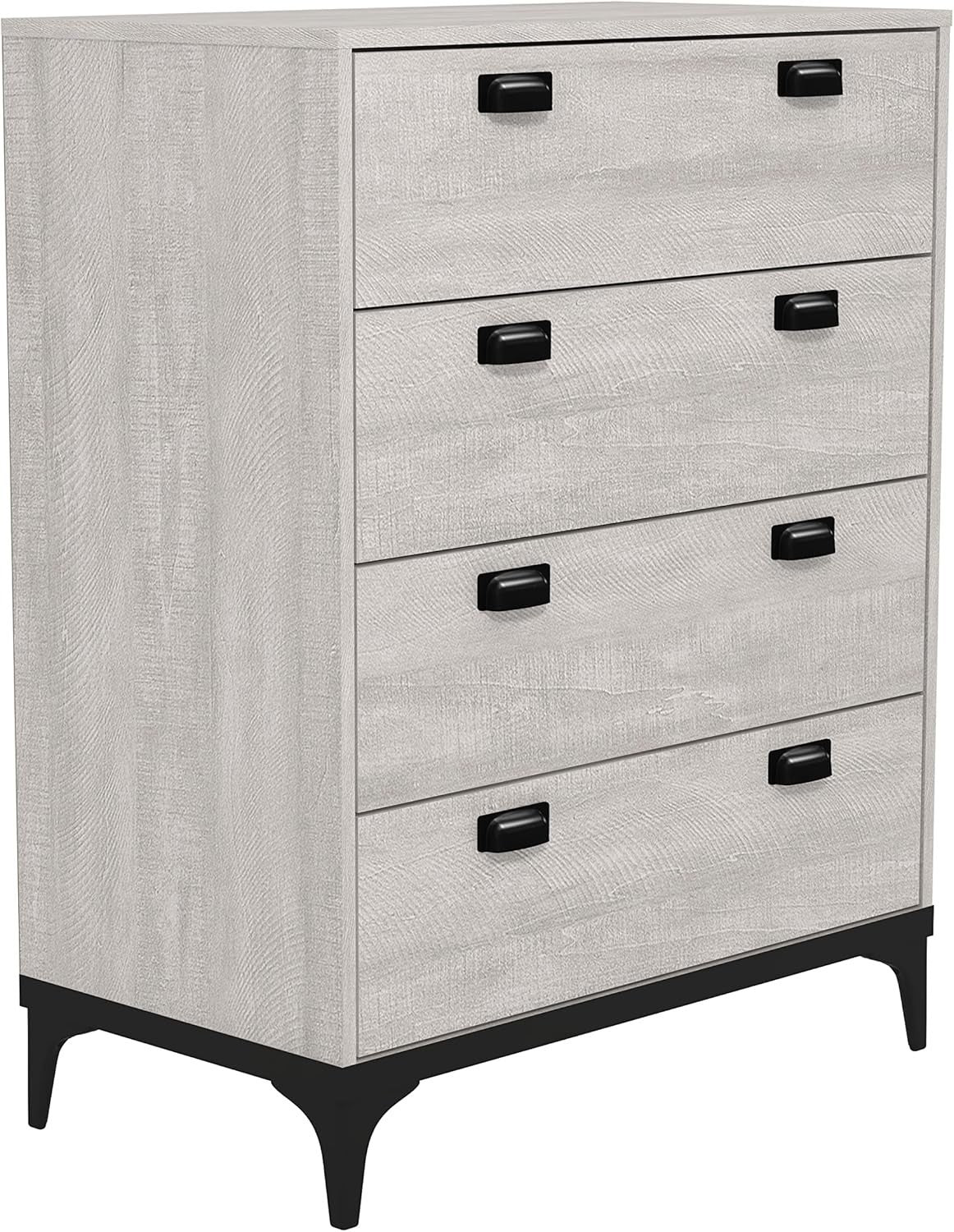4 Drawer Chest Dusty Grey Oak Bedroom Storage Cabinet Modern Tall Unit