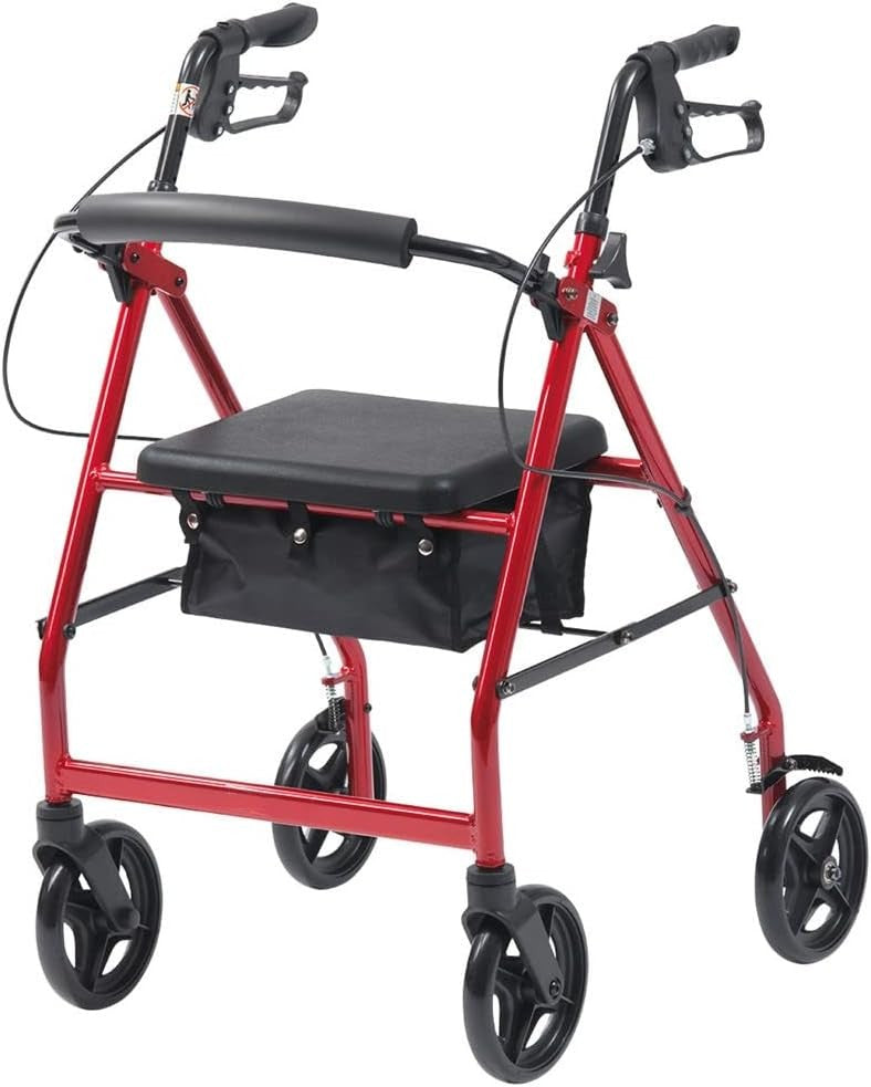 Ultra Lightweight Folding Rollator Walker with Brakes Bag 4 Wheels
