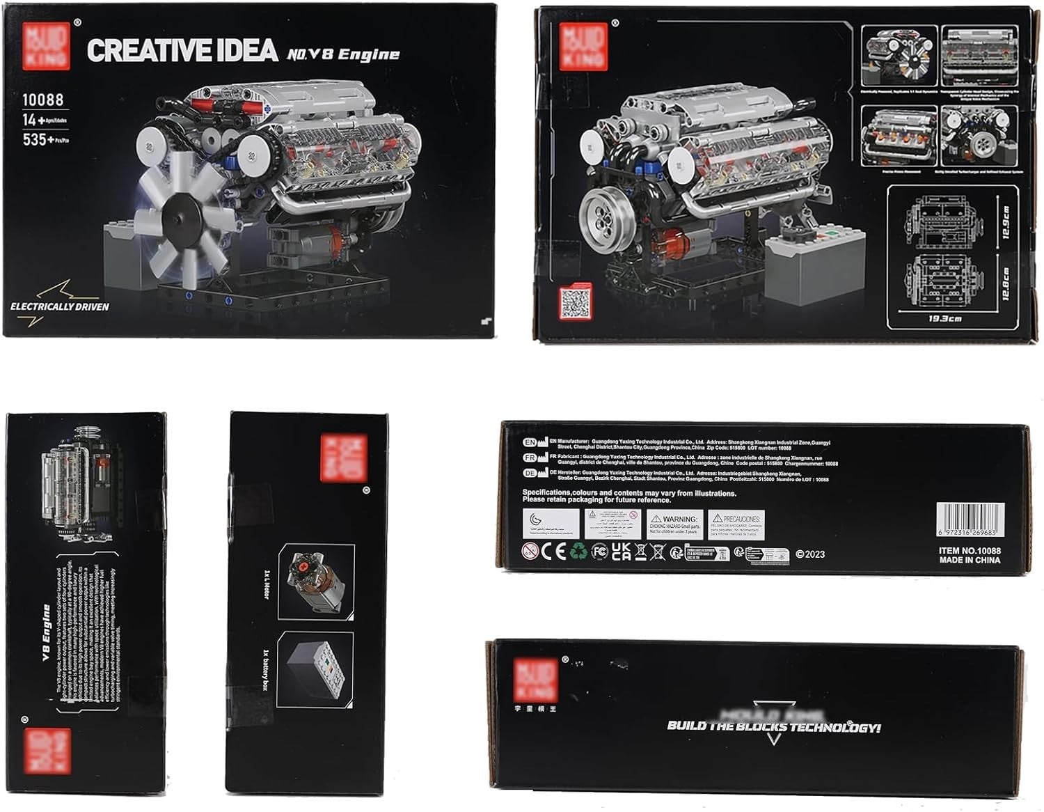Mini V8 Engine Model Kit 535pcs DIY STEM Motor Build Educational Mechanical Toy