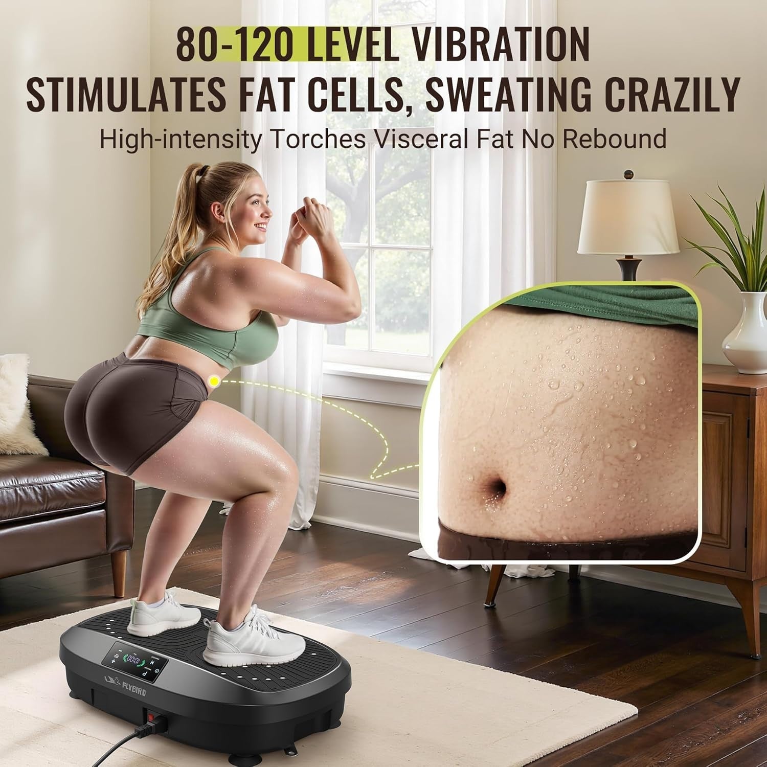 Vibration Plate Exercise Machine 120 Speeds 5 Programs 150KG Home Use