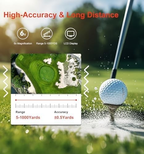 Golf Laser Rangefinder with Slope Pin Lock Vibration 1000Y Rechargeable