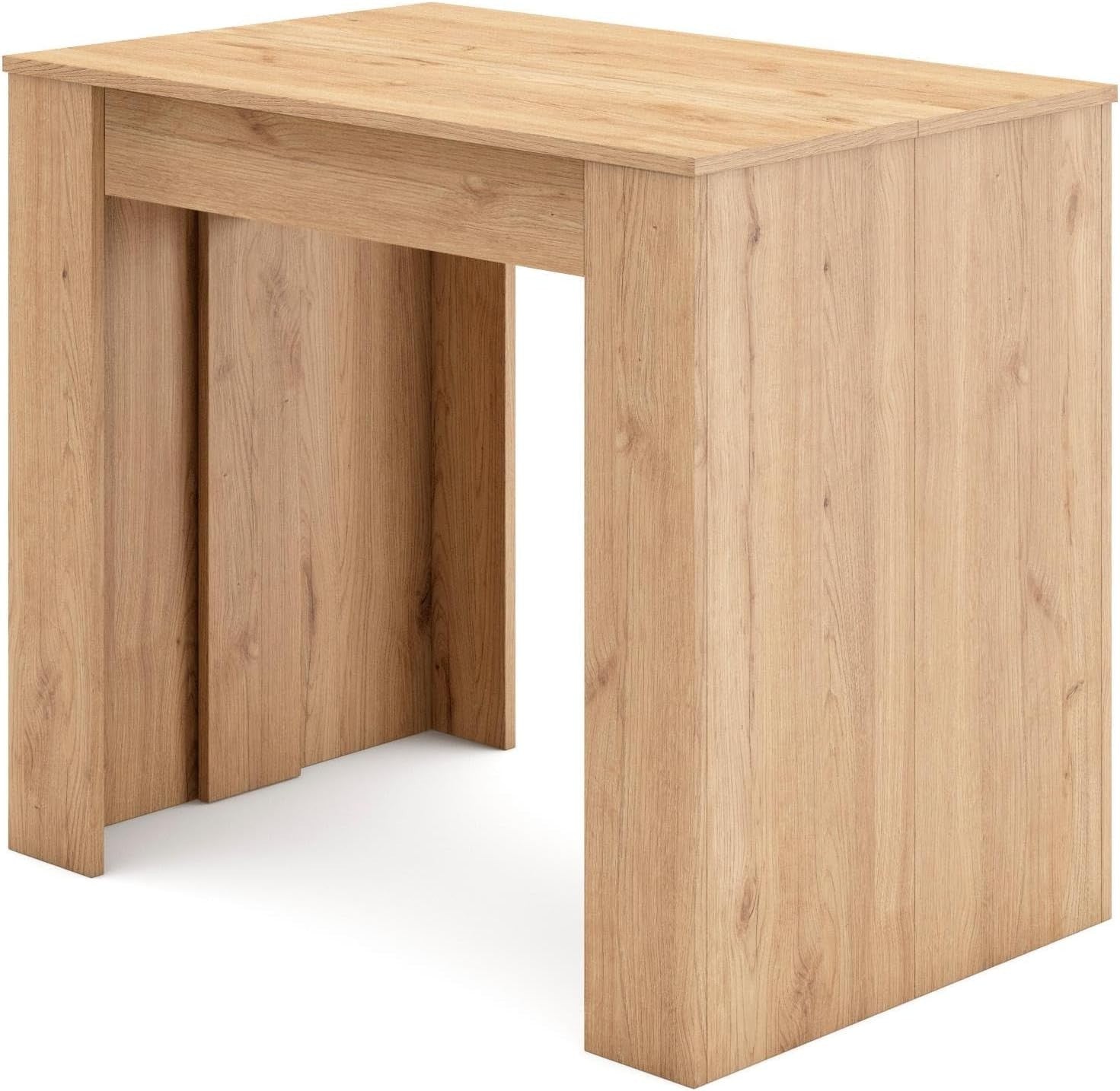 Extendable Oak Dining Table Folding Console 220cm Seats 10