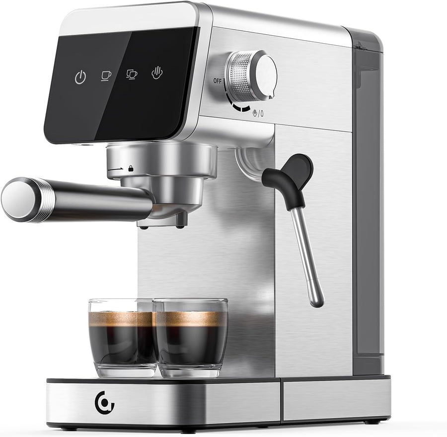 20-Bar Espresso Coffee Machine | 1350W | Touchscreen | Steam Wand | Compact