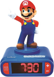 Kids Red Blue Character Alarm Clock Night Light LCD Snooze Sound Effects