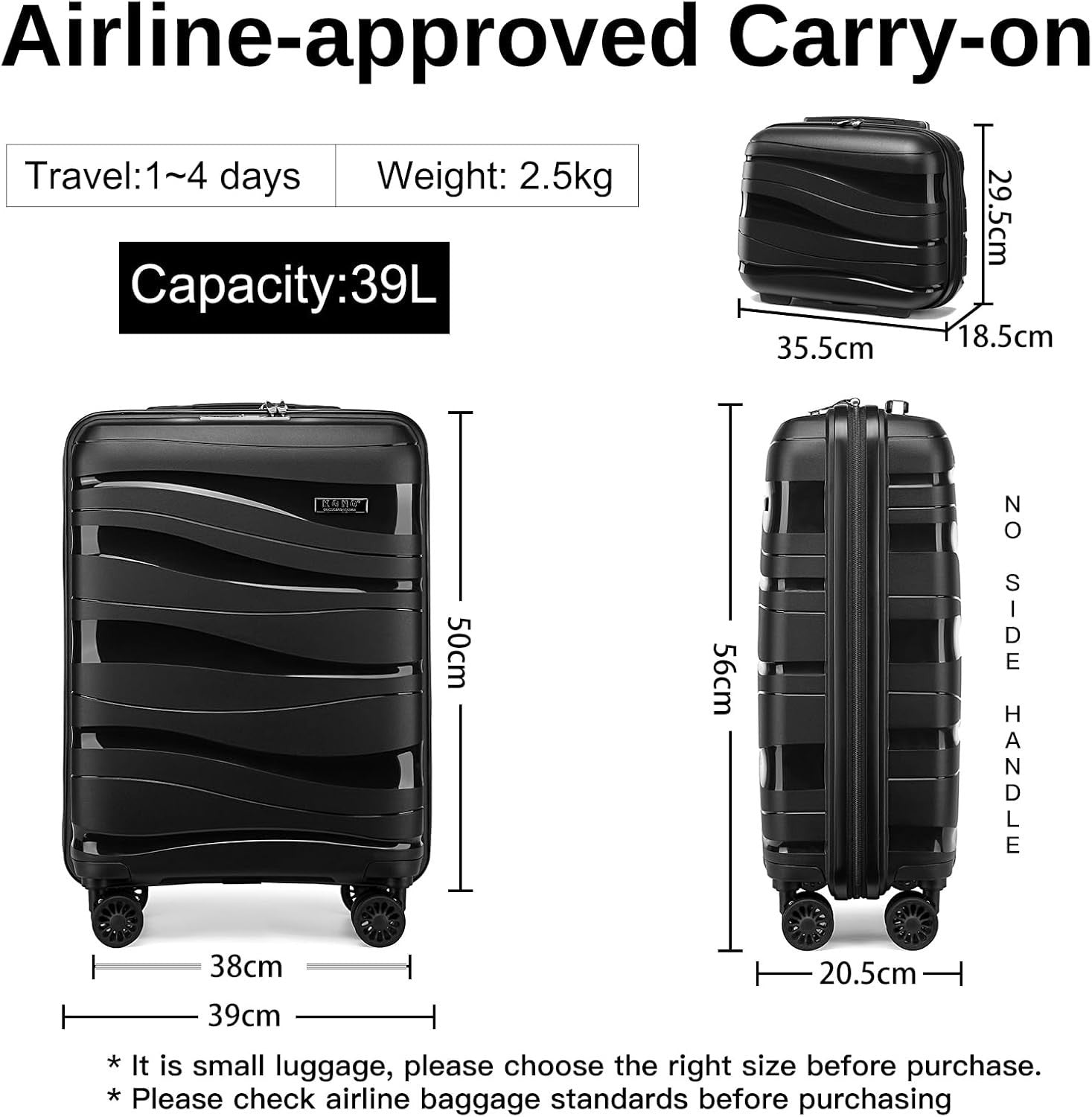 28in Large Travel Suitcase Polypropylene Lightweight Hard Case TSA Spinner