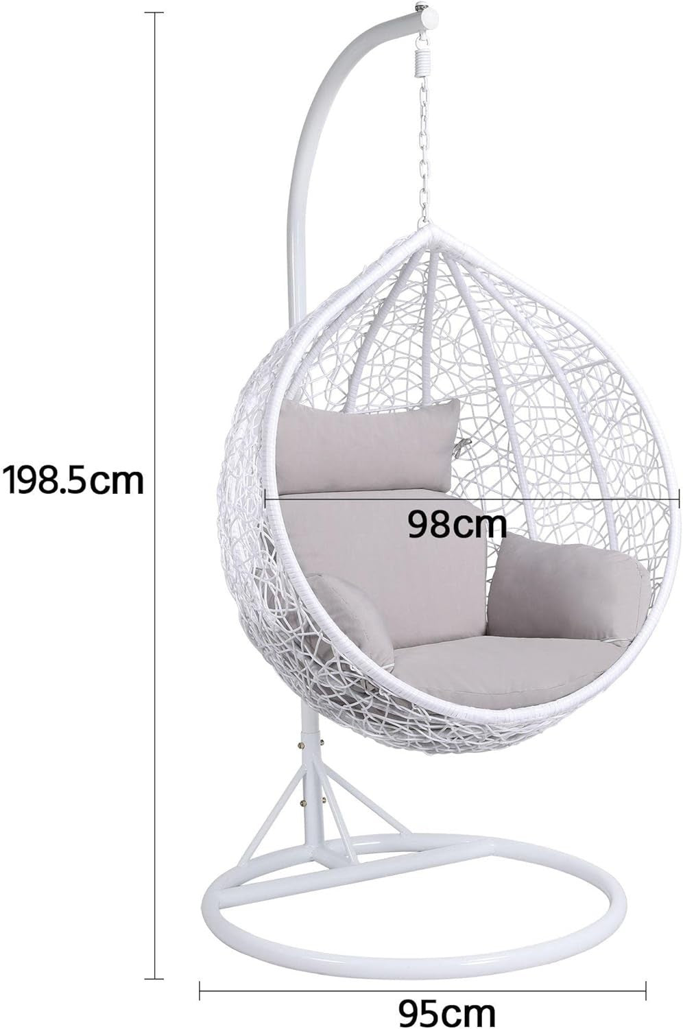 Modern Hanging Egg Chair with Soft Cushion | Rattan Swing for Garden