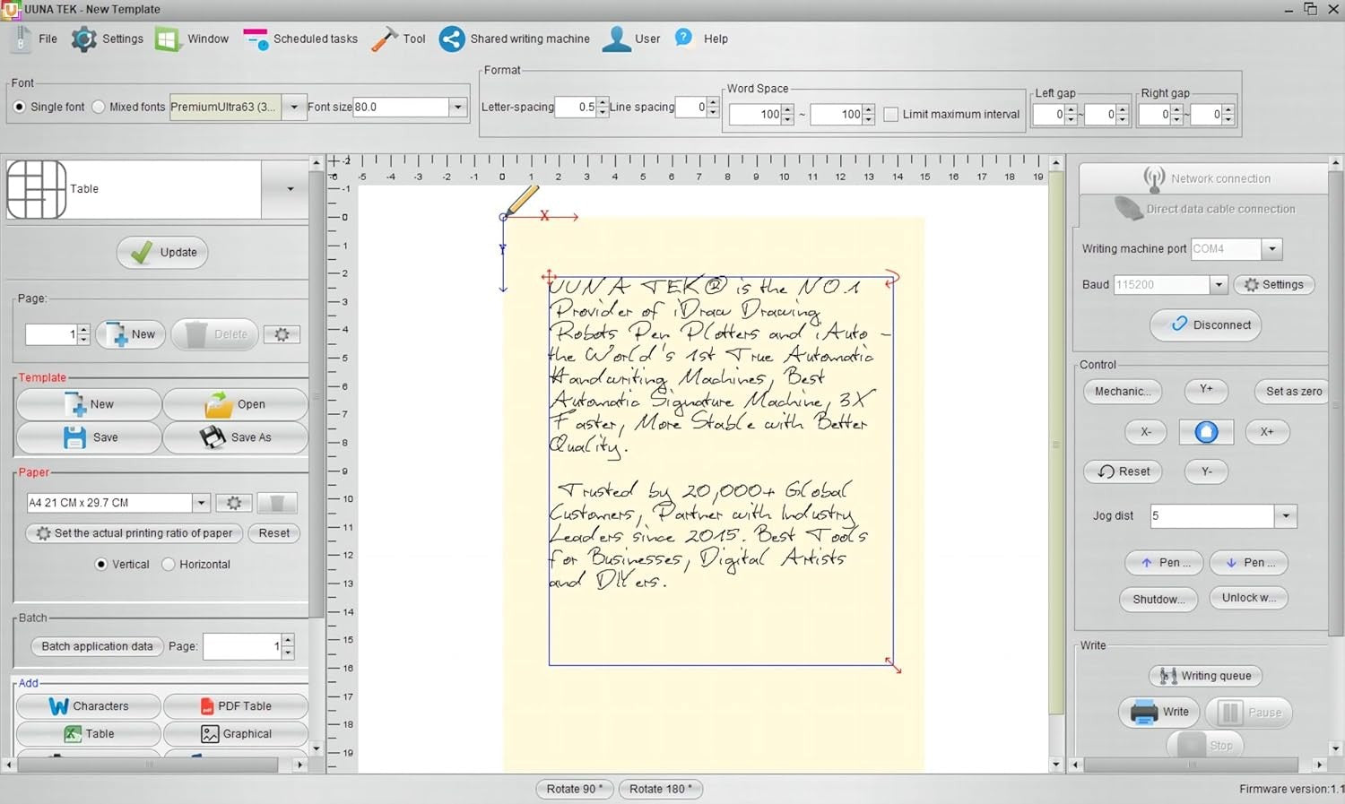 A3 XY Pen Plotter Drawing Robot Handwriting Machine USB WiFi Desktop