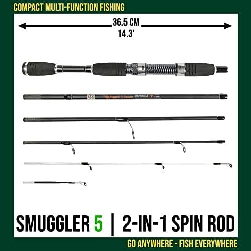 Smuggler 5 Travel Fishing Rod – Super Compact, Spin & Fresh/Saltwater