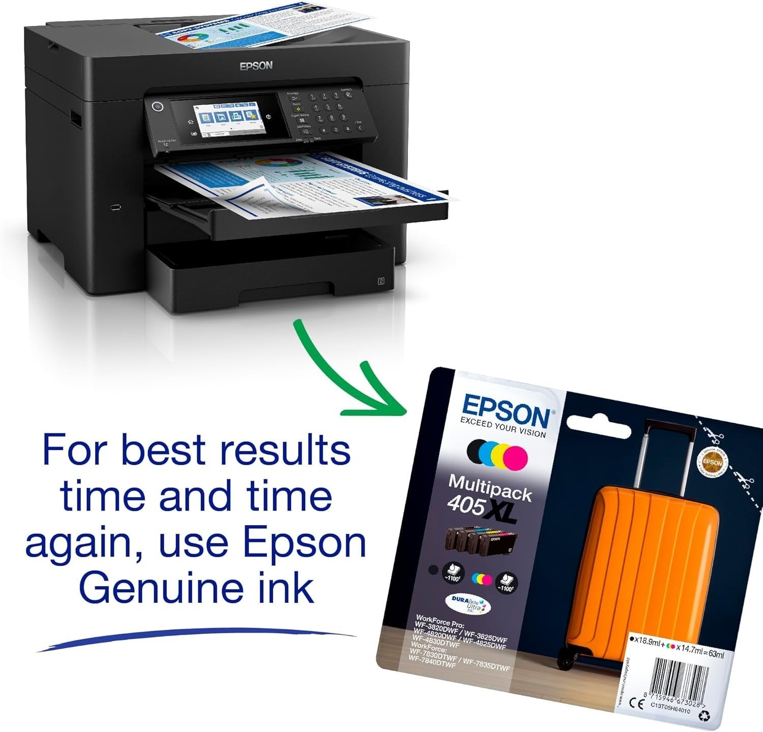 All-in-One A3+ Wireless Colour Printer Scanner Copier Fax Black