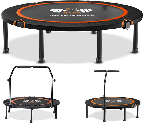 40” Foldable Mini Fitness Trampoline Rebounder Adjustable T Handle