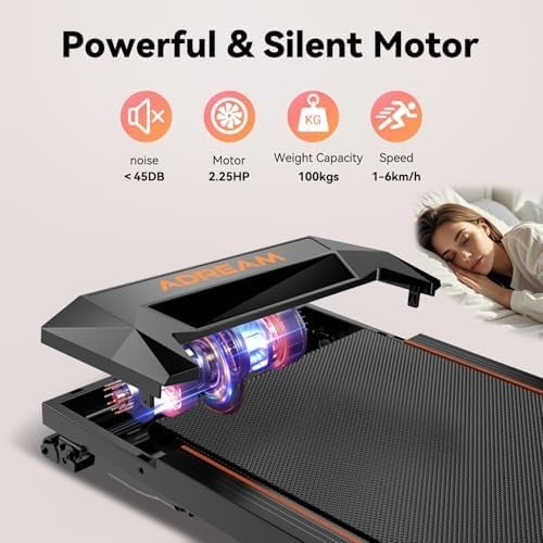 Foldable Walking Pad Treadmill 2.25HP Manual Incline Home Office Use