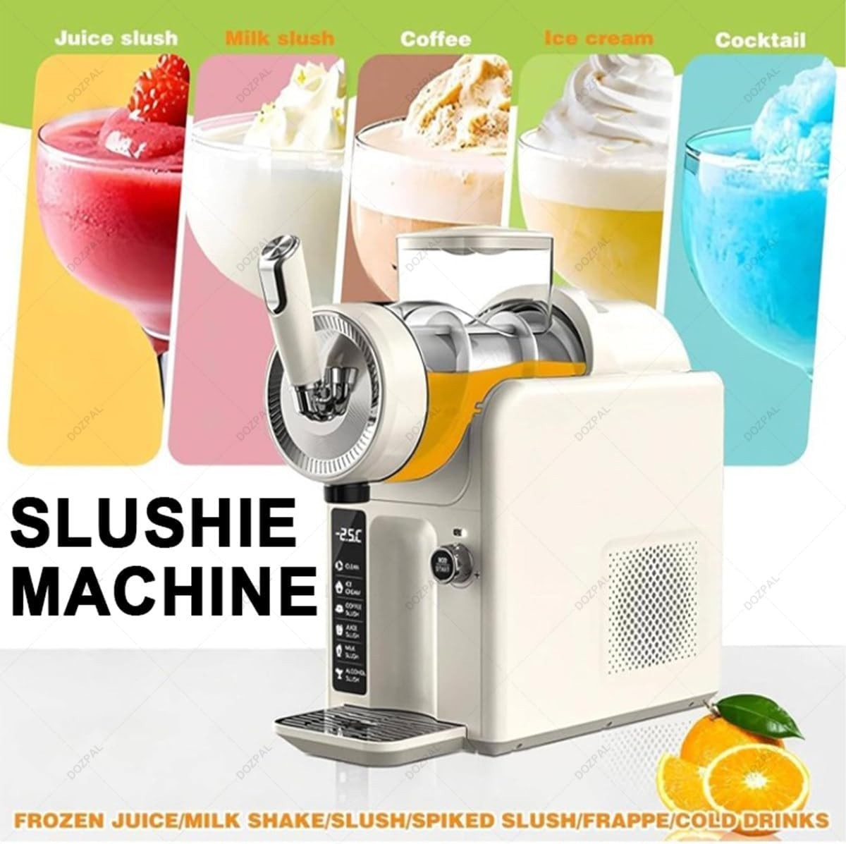 Professional Slush Machine 1.8L Frozen Drink Maker Self Cleaning Presets