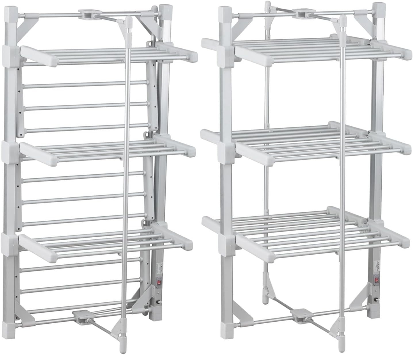 3 Tier Heated Clothes Airer Electric Indoor Drying Rack 36 Rails 330W Large