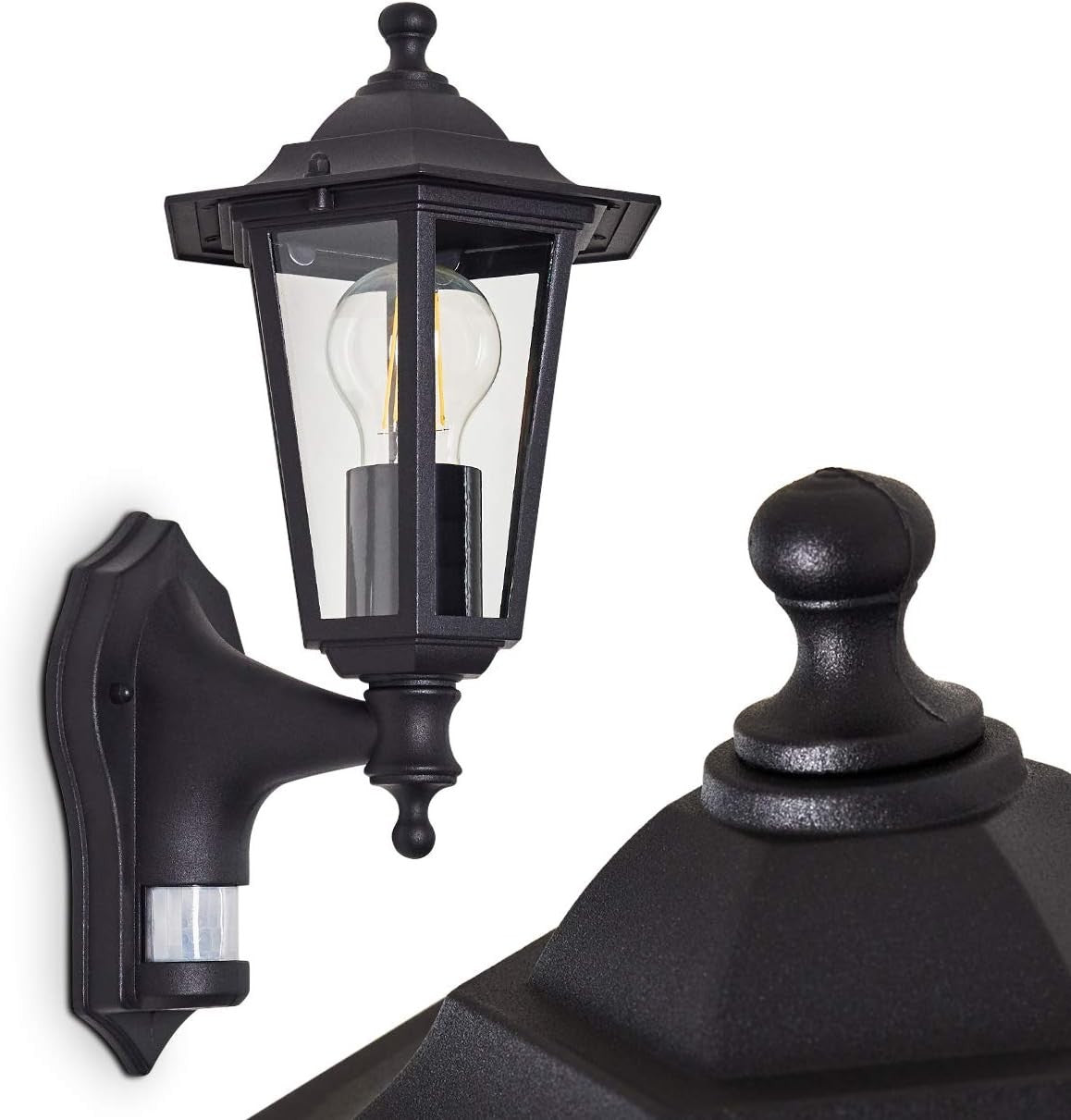 Loria Outdoor Wall Light – Black Antique IP44 E27