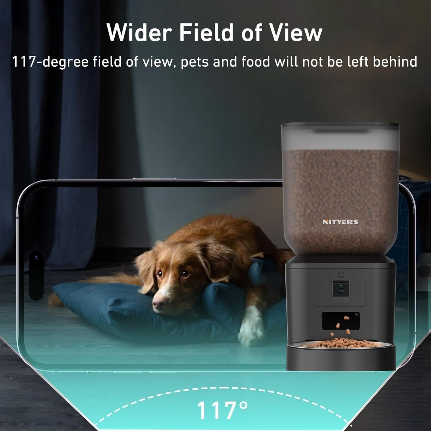 8L Automatic Pet Feeder Camera WiFi 1080P Smart Food Dispenser App