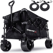 Black 120L Folding Camping Wagon Wide Wheel Festival Trolley Adjustable Handle