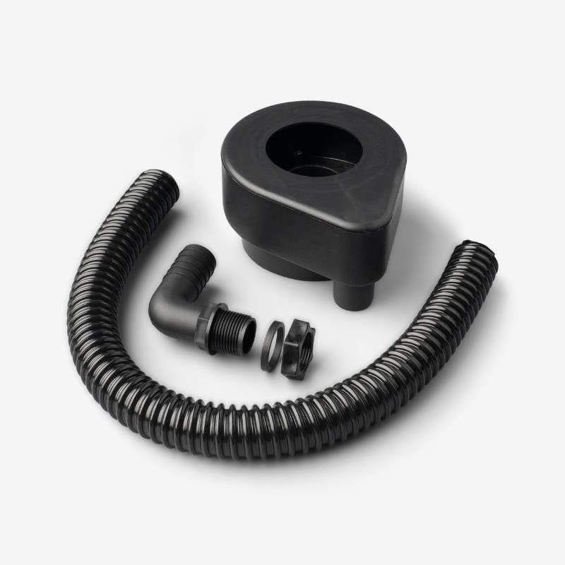 227L Grey Round Water Butt Double Kit With Tap Stand & Diverter Garden