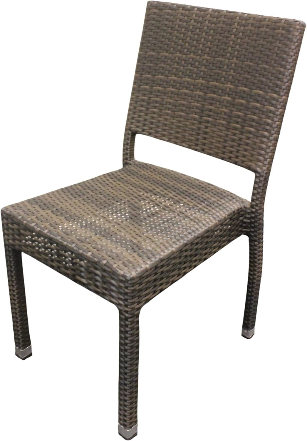 Stackable Rattan Garden Side Chair Patio Seating Commercial Outdoor Use