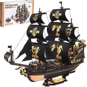 3D Wooden Sailing Ship Puzzle Model Kit – 603 Precision Pieces, Nautical Decor