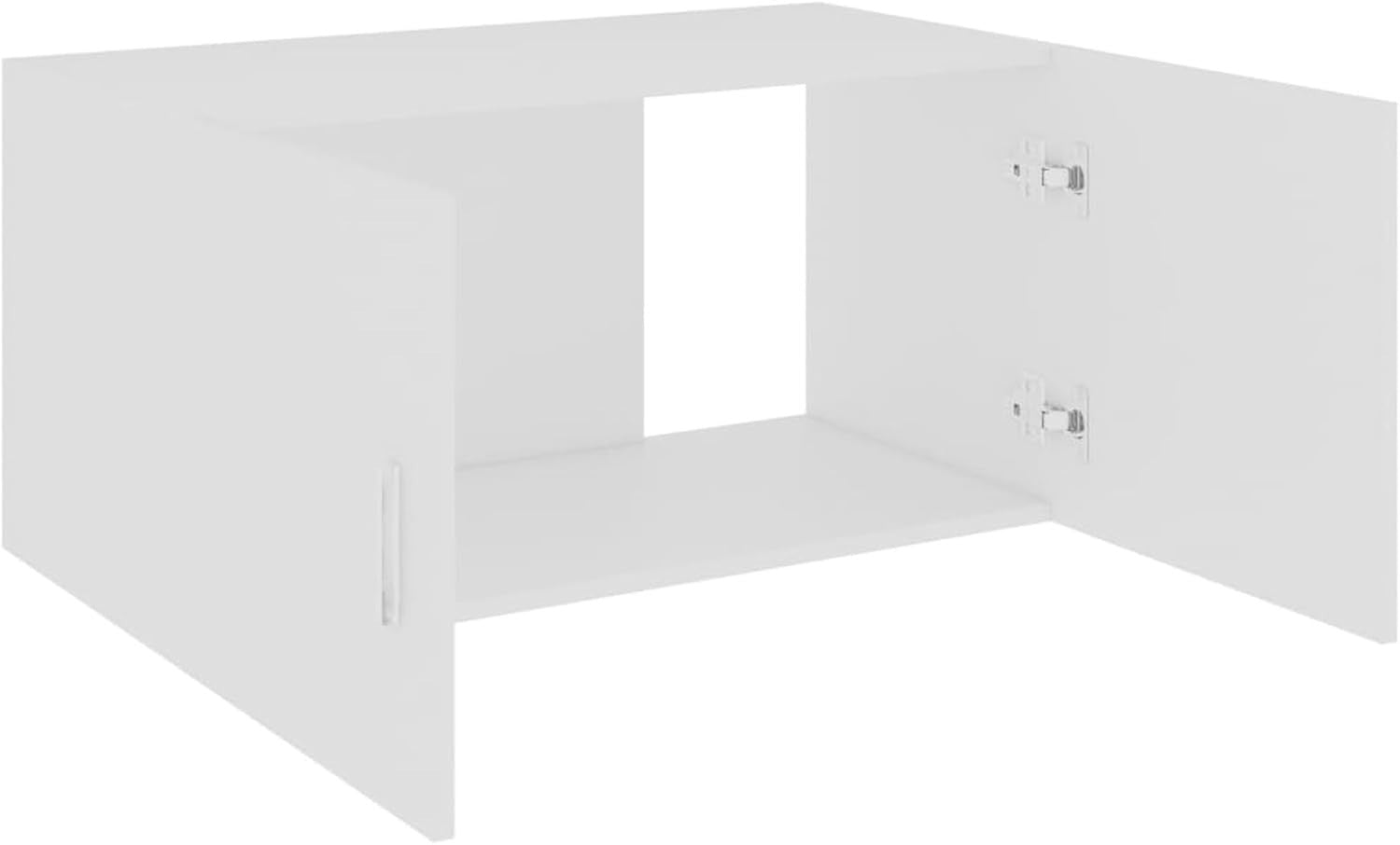 Space-Saving White Floating Wall Cabinet with Dual Doors & Practical Storage