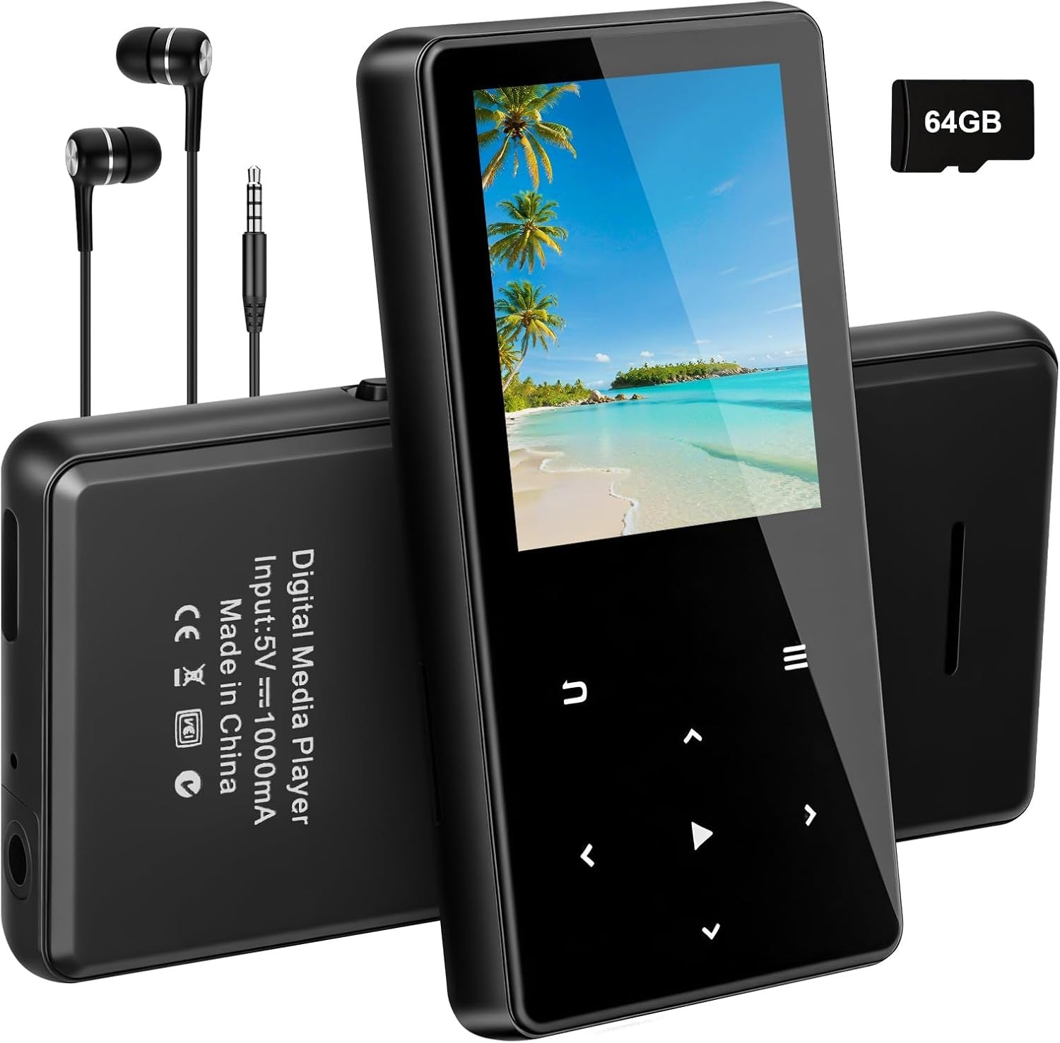 64GB MP3 Player Bluetooth 5.3 HiFi FM Radio 128GB Black
