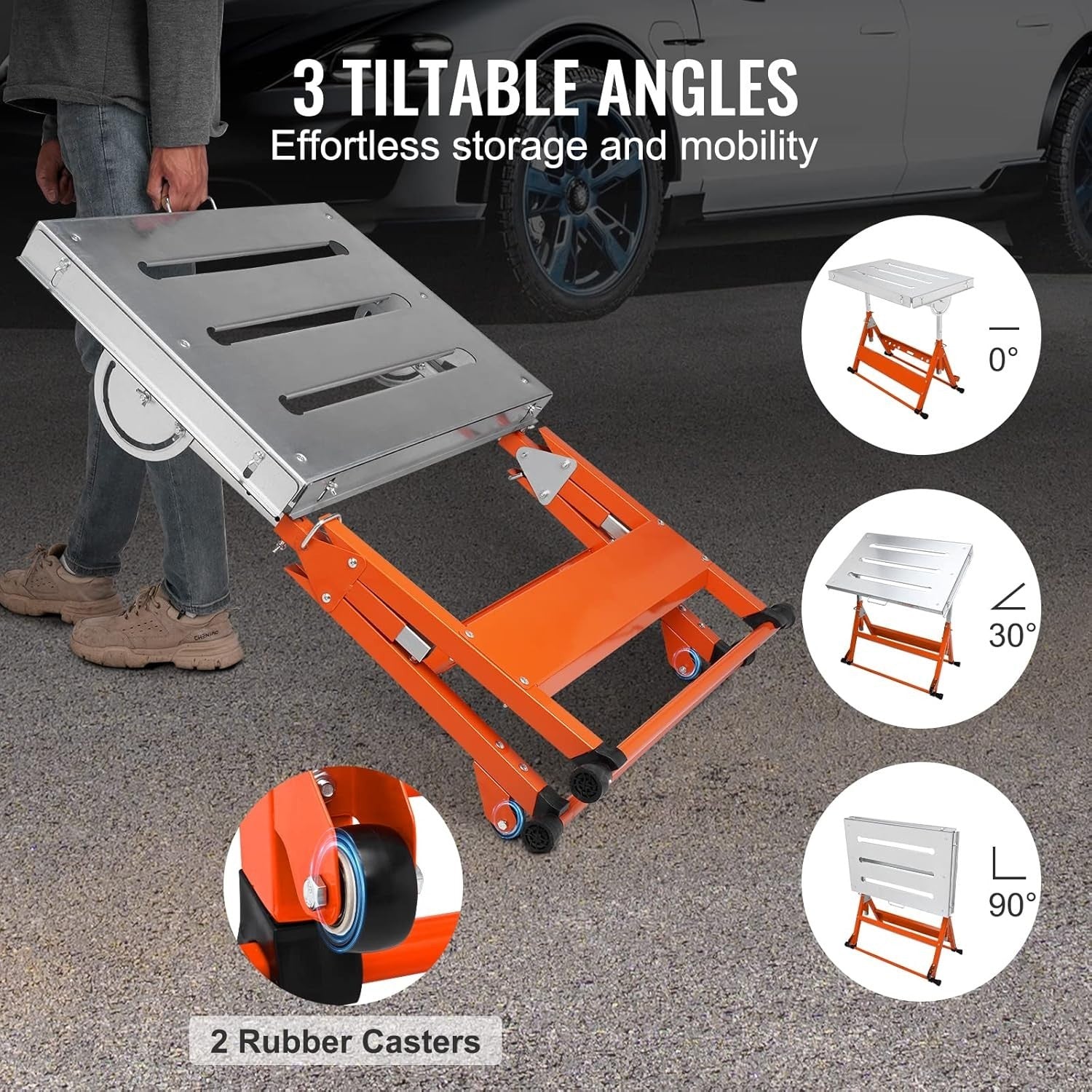 Welding Table 30"x20" 400lbs Foldable Tilt Adjustable Height Mobile Workbench